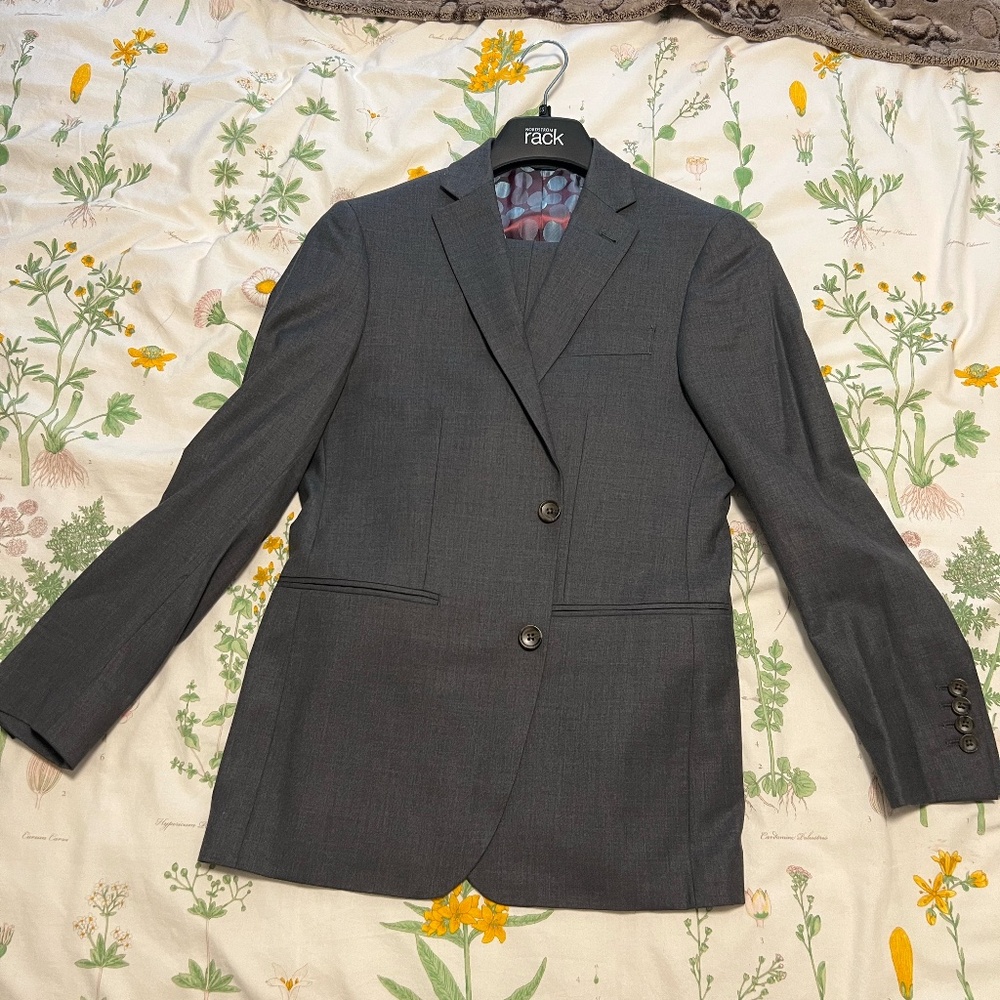 Mens - Two 2-piece suits (Navy Blue & Grey), Custom Fitted Indochino 100% wool
